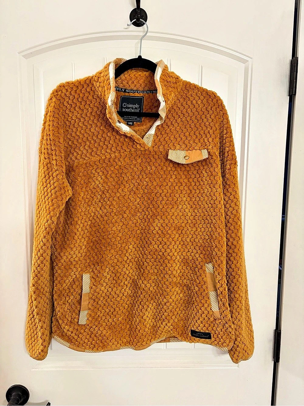 Simply Southern Textured Pullover Jacket in Golden Yellow Like New
